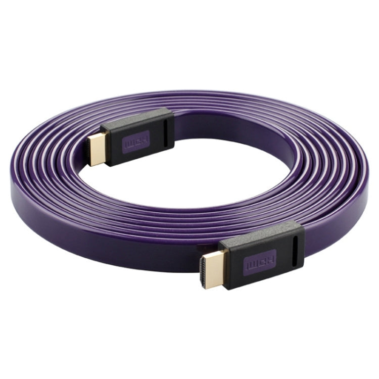 ULT-unite 4K Ultra HD Gold-plated HDMI to HDMI Flat Cable, Cable Length:10m(Transparent Purple)