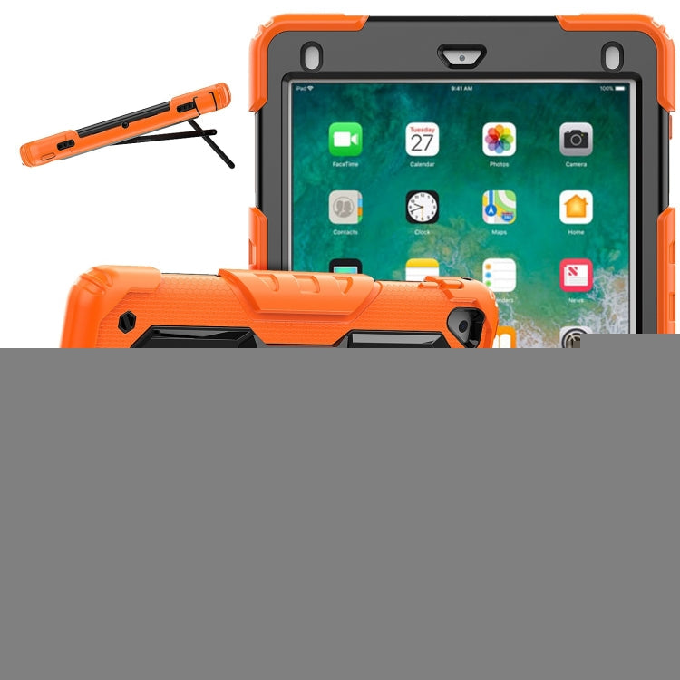 Shockproof Colorful Silicone + Black PC Tablet Protective Case with Holder & Shoulder Strap, For iPad 9.7 2018 / 2017