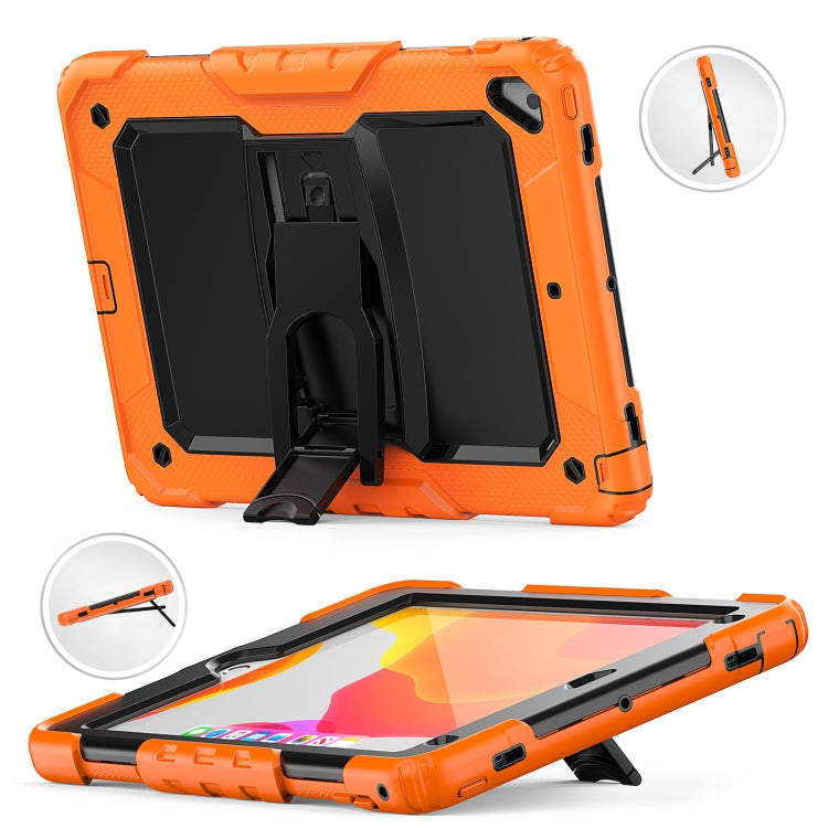 Shockproof Colorful Silicone + Black PC Tablet Protective Case with Holder & Shoulder Strap, For iPad 9.7 2018 / 2017