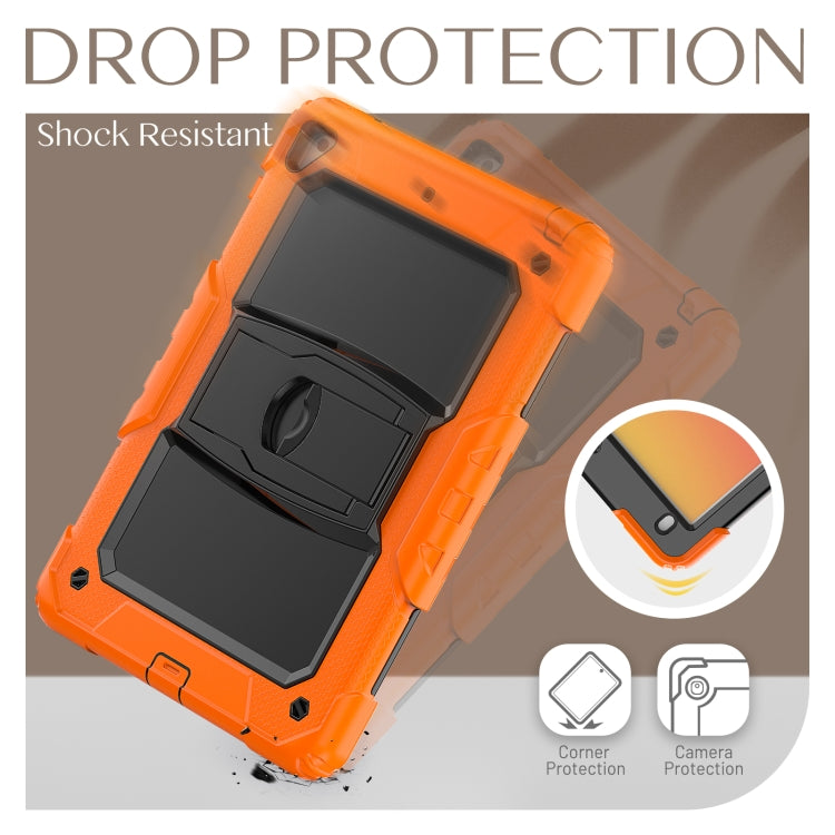 Shockproof Colorful Silicone + Black PC Tablet Protective Case with Holder & Shoulder Strap, For iPad 9.7 2018 / 2017