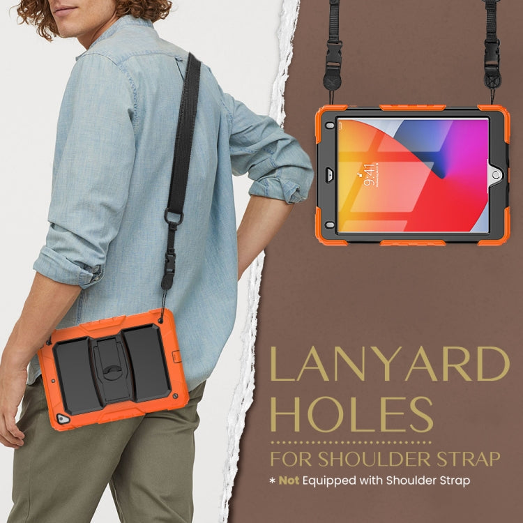 Shockproof Colorful Silicone + Black PC Tablet Protective Case with Holder & Shoulder Strap, For iPad 9.7 2018 / 2017