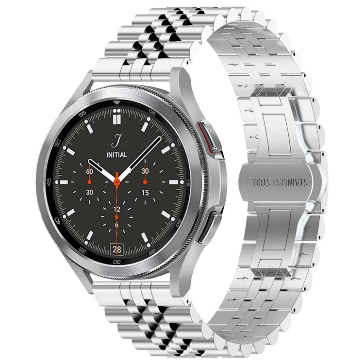 22mm Five-bead Stainless Steel Watch Band(Silver)