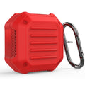 For Samsung Galaxy Buds Live / Buds 2 / Buds Pro / Buds 2 Pro Shockproof Carbon Fiber Luggage Earphone Protective Case with Hook(Red)