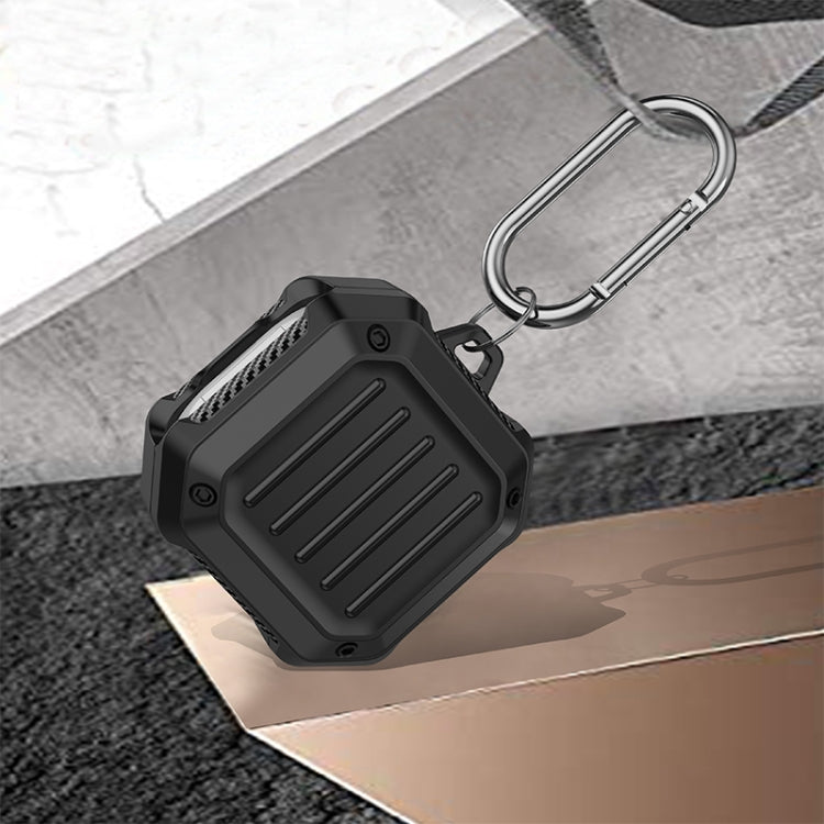 For Samsung Galaxy Buds Live / Buds 2 / Buds Pro / Buds 2 Pro Shockproof Carbon Fiber Luggage Earphone Protective Case with Hook(Blue)