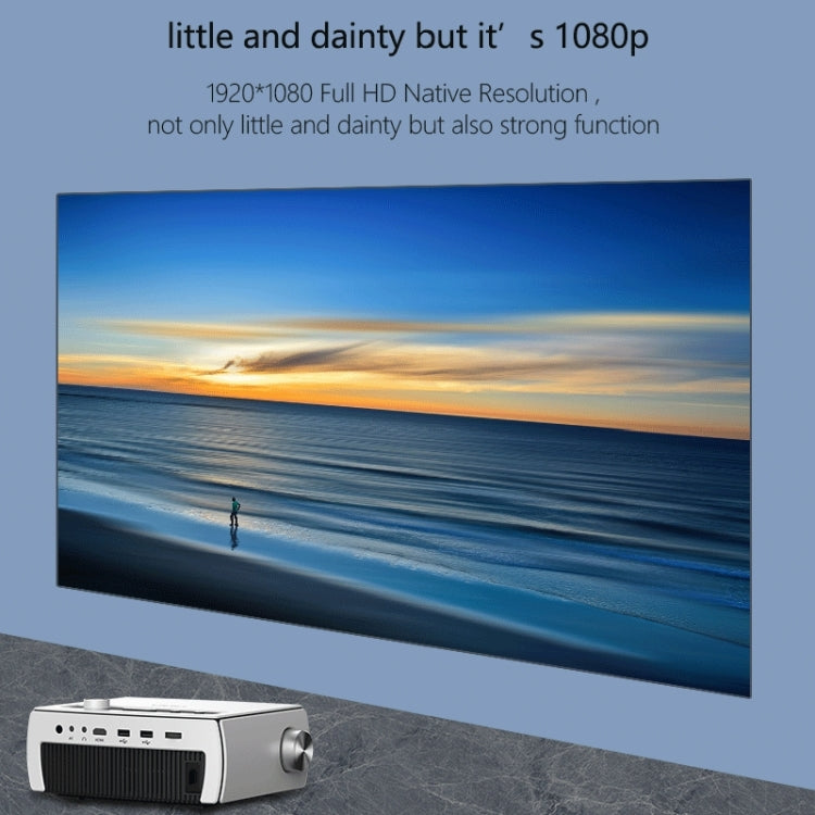 YG430 Android Version 1920x1080 2500 Lumens Portable Home Theater LCD HD Projector, Plug Type:EU Plug(Silver)