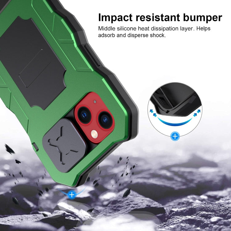 Camshield Shockproof Waterproof Dustproof Metal Case with Holder, For iPhone 13, For iPhone 13 Pro, For iPhone 13 Pro Max, For iPhone 12 / 12 Pro