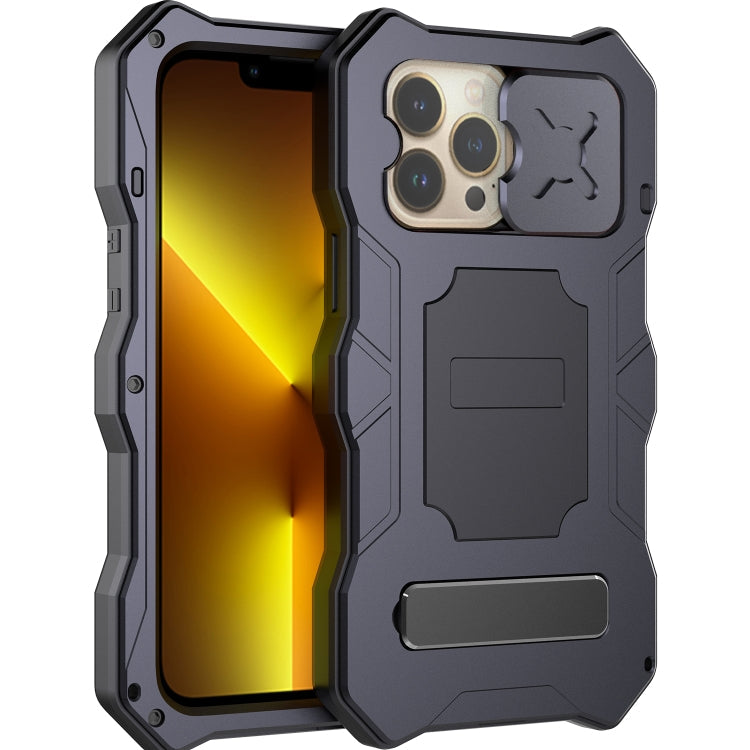 Camshield Shockproof Waterproof Dustproof Metal Case with Holder, For iPhone 13, For iPhone 13 Pro, For iPhone 13 Pro Max, For iPhone 12 / 12 Pro