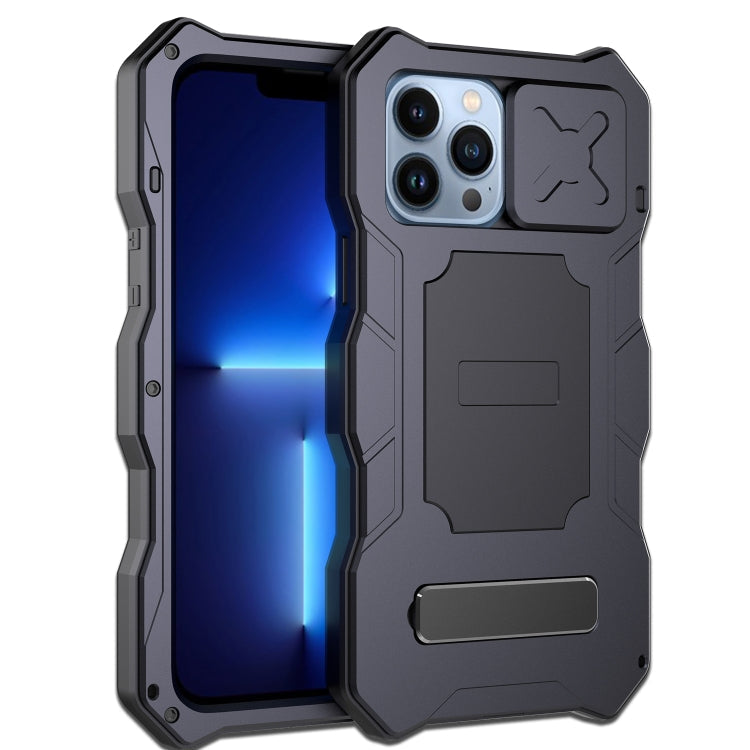 Camshield Shockproof Waterproof Dustproof Metal Case with Holder, For iPhone 13, For iPhone 13 Pro, For iPhone 13 Pro Max, For iPhone 12 / 12 Pro