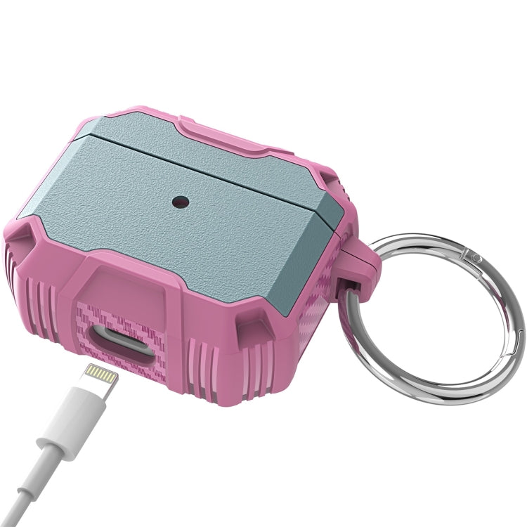 Wireless Earphone TPU + PC Shockproof Case with Hook For AirPods 3(Pink)