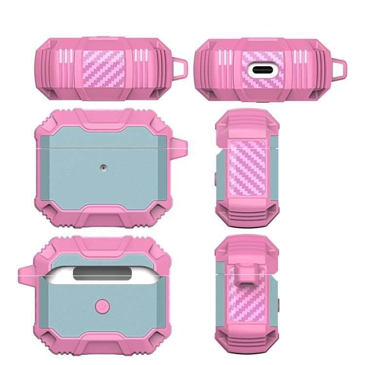 Wireless Earphone TPU + PC Shockproof Case with Hook For AirPods 3(Pink)