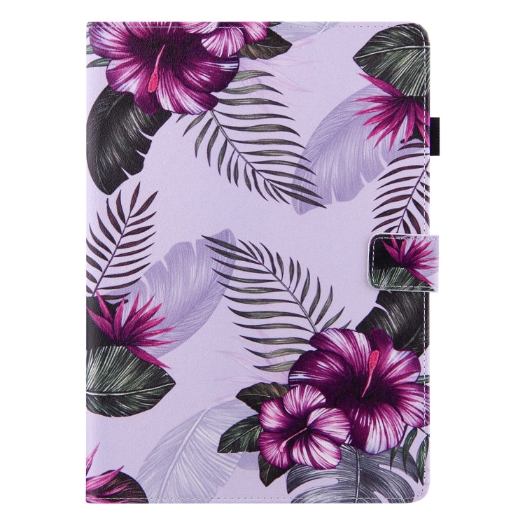 For iPad mini 2024 / mini 6 Silk Texture Horizontal Flip Tablet Leather Case with Holder & Card Slot & Sleep / Wake-up Function(Purple Flower)