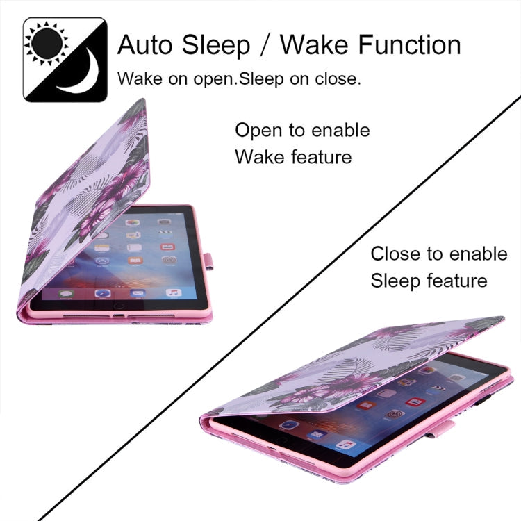 For iPad mini 2024 / mini 6 Silk Texture Horizontal Flip Tablet Leather Case with Holder & Card Slot & Sleep / Wake-up Function(Purple Flower)