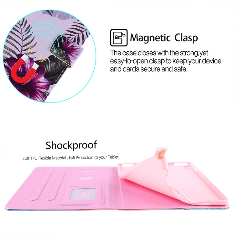 For iPad mini 2024 / mini 6 Silk Texture Horizontal Flip Tablet Leather Case with Holder & Card Slot & Sleep / Wake-up Function(Purple Flower)