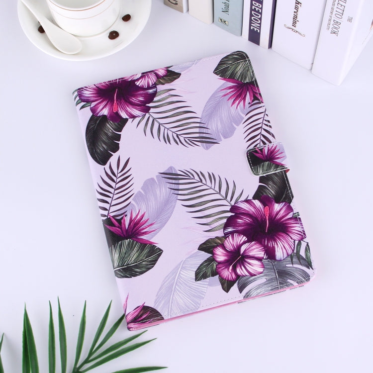 For iPad mini 2024 / mini 6 Silk Texture Horizontal Flip Tablet Leather Case with Holder & Card Slot & Sleep / Wake-up Function(Purple Flower)
