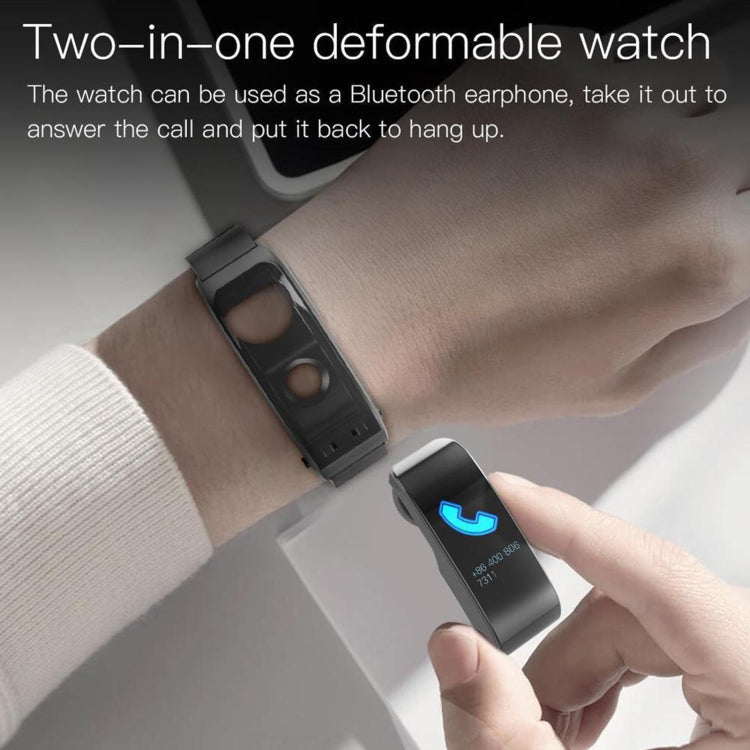 JAKCOM F2 1.28 inch TFT Color Screen Bluetooth Earphone Smart Watch, Support Sleep Monitoring / Heart Rate Monitoring / Bluetooth Call / NFC Function(Black)