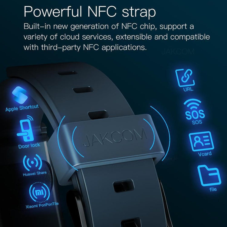 JAKCOM F2 1.28 inch TFT Color Screen Bluetooth Earphone Smart Watch, Support Sleep Monitoring / Heart Rate Monitoring / Bluetooth Call / NFC Function(Black)