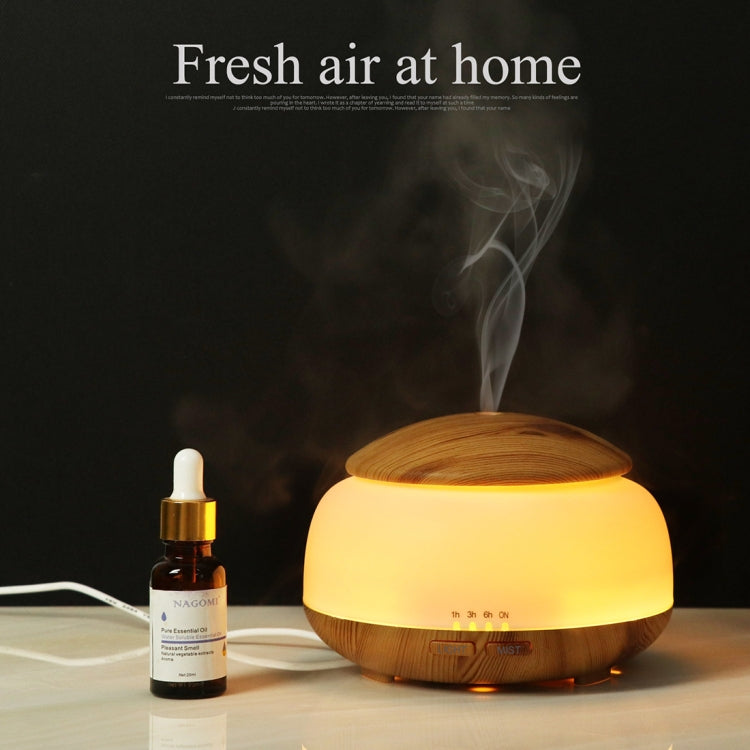 Wood Grain Humidifier Air Purifier Ultrasonic Atomization Household Aromatherapy Machine with Colorful LED Light Automatic Alcohol Sprayer, Plug Specification:UK Plug(Dark Brown)