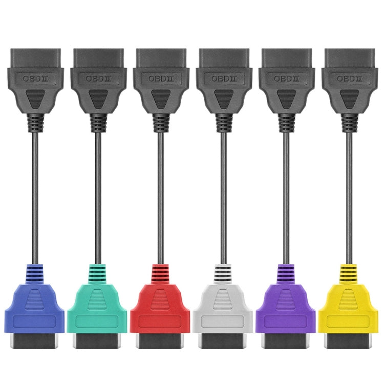 6-color OBD ECU Scan Adapter Cable Bundle for Fiat, 6-color