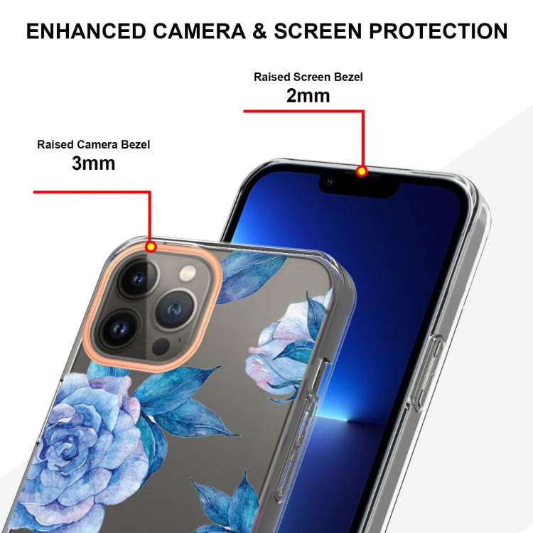For iPhone 13 Pro Flowers and Plants Series IMD TPU Phone Case (Orchid Peony)