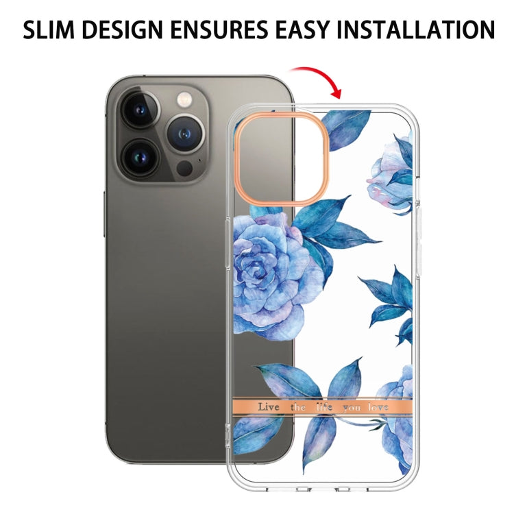 For iPhone 13 Pro Flowers and Plants Series IMD TPU Phone Case (Orchid Peony)