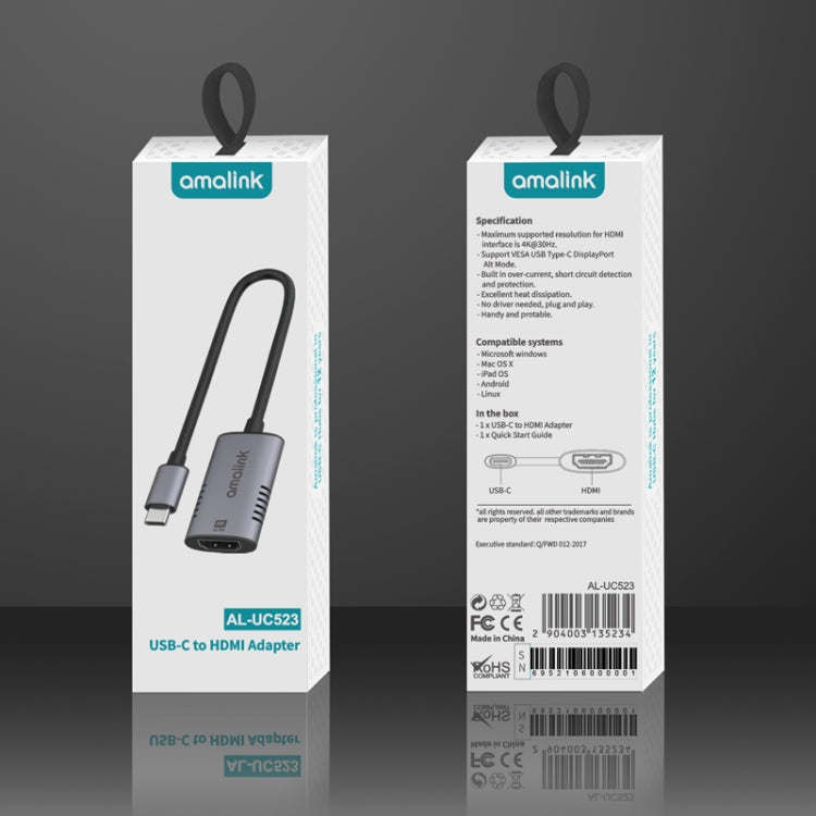 amalink UC523 Type-C / USB-C to HDMI Adapter(Grey)