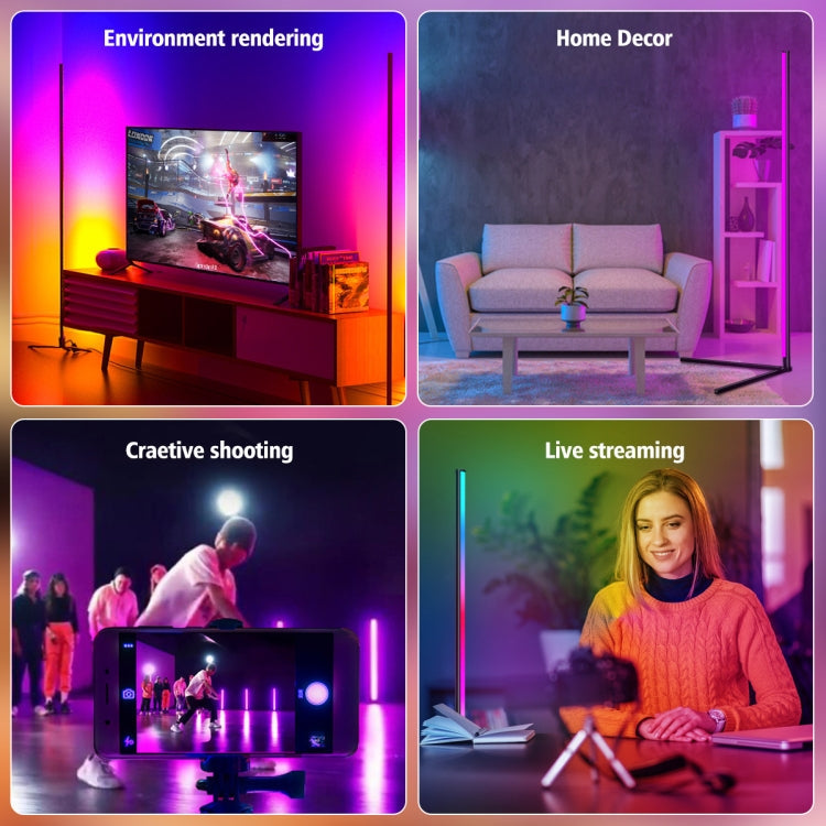 LED Symphony RGB Atmosphere Floor Light with Remote Control, Length:1.6m