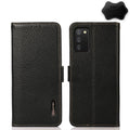 KHAZNEH Side-Magnetic Litchi Genuine Leather RFID Phone Case, For Samsung Galaxy A02s EU Version, For Samsung Galaxy A02s Global Version, For Samsung Galaxy A03s 166mm Version, For Samsung Galaxy A12 5G, For Samsung Galaxy A22 4G                       ...