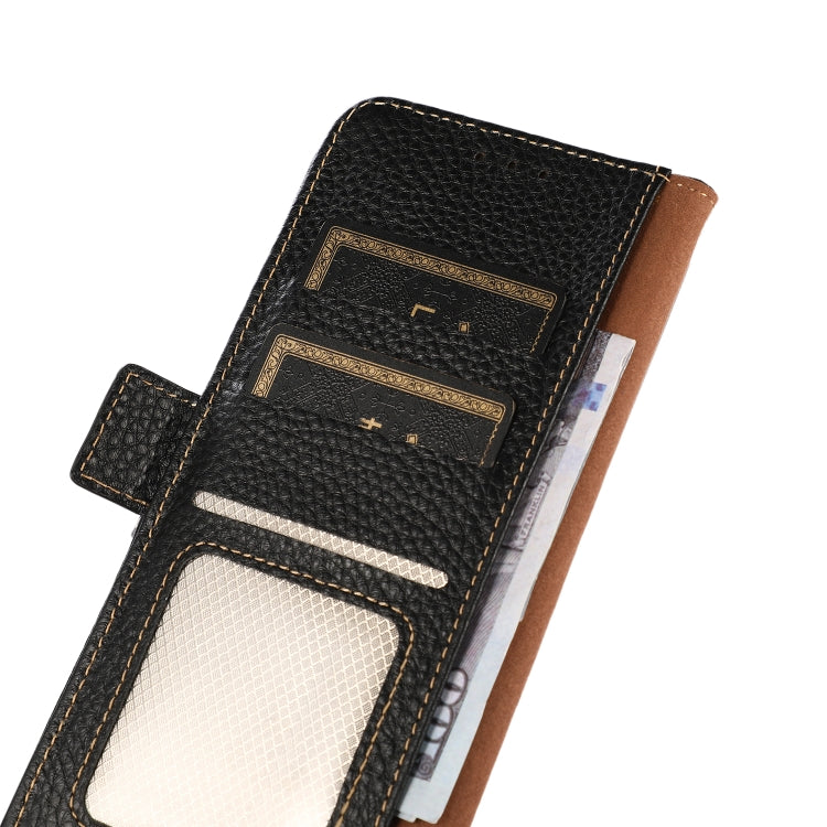 KHAZNEH Side-Magnetic Litchi Genuine Leather RFID Phone Case, For Samsung Galaxy A02s EU Version, For Samsung Galaxy A02s Global Version, For Samsung Galaxy A03s 166mm Version, For Samsung Galaxy A12 5G, For Samsung Galaxy A22 4G                       ...