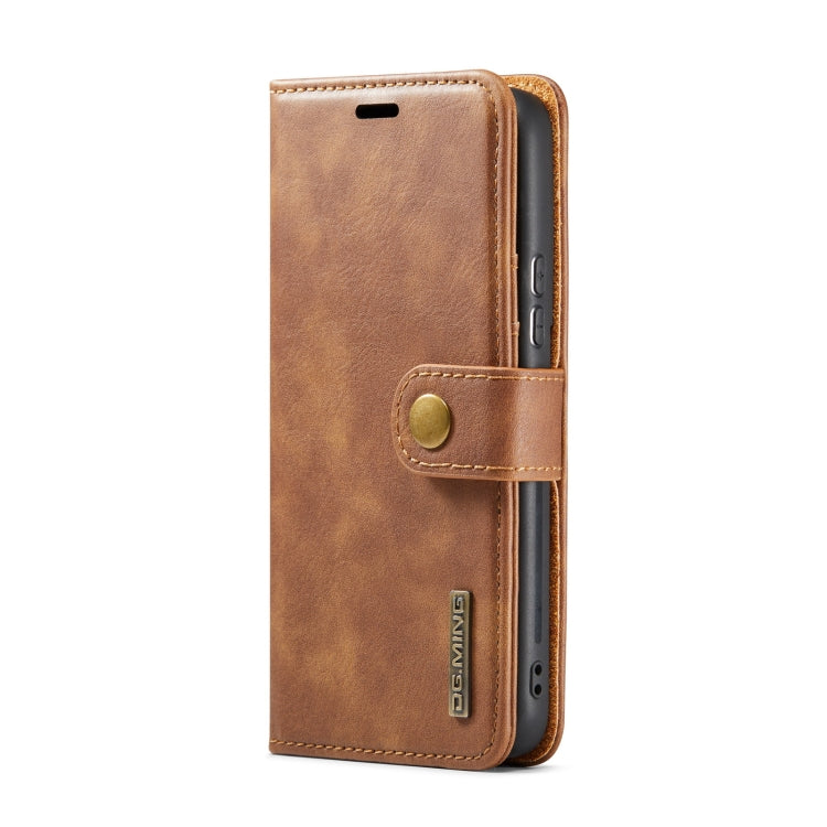 For Samsung Galaxy S22 5G DG.MING Crazy Horse Texture Detachable Magnetic Leather Phone Case(Brown)