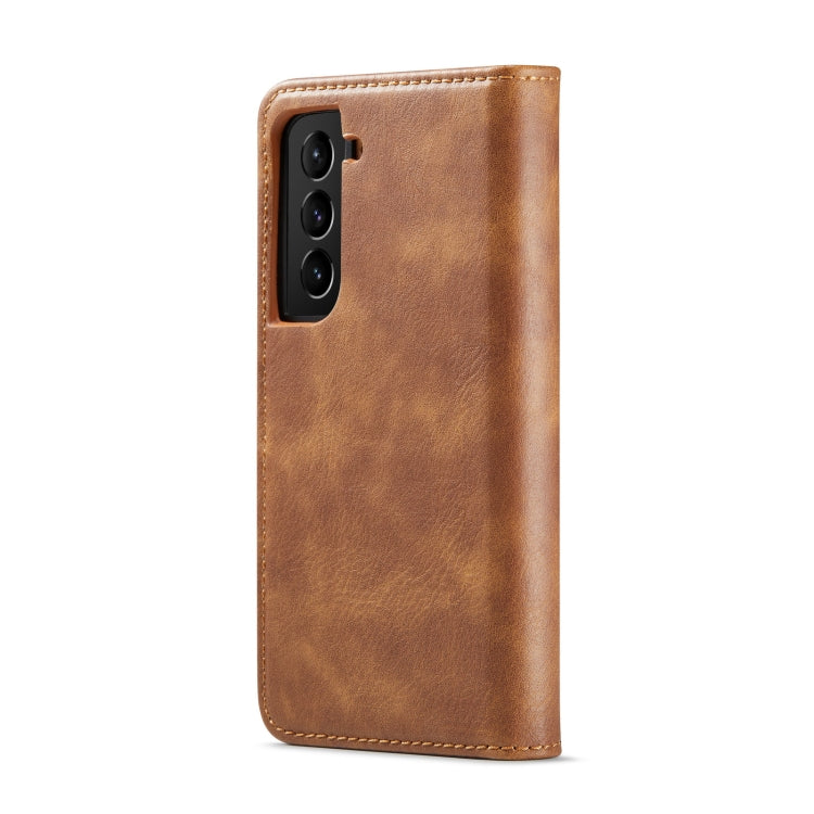 For Samsung Galaxy S22 5G DG.MING Crazy Horse Texture Detachable Magnetic Leather Phone Case(Brown)