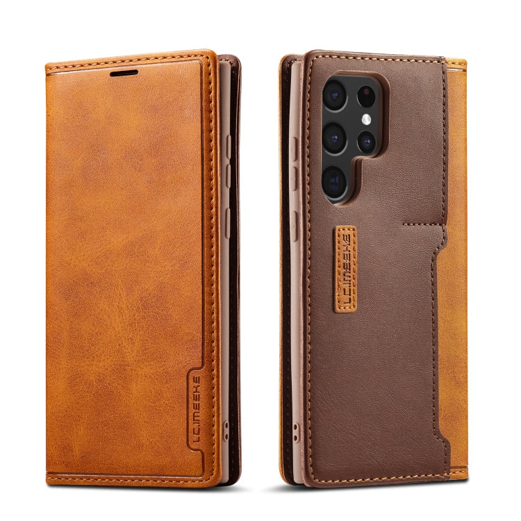 LC.IMEEKE LC-001 Series PU + TPU Color Matching Frosted Leather Phone Case, For Samsung Galaxy S22 Ultra 5G