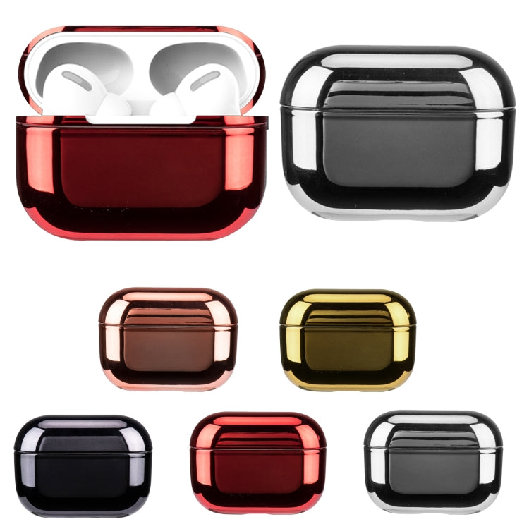 For AirPods Pro Electroplated PC Earphones Shockproof Protective Case(Red)