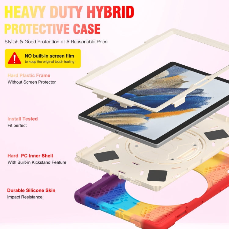 For Samsung Galaxy Tab A8 10.5 2021 Silicone  PC Tablet Case(Colorful Red)