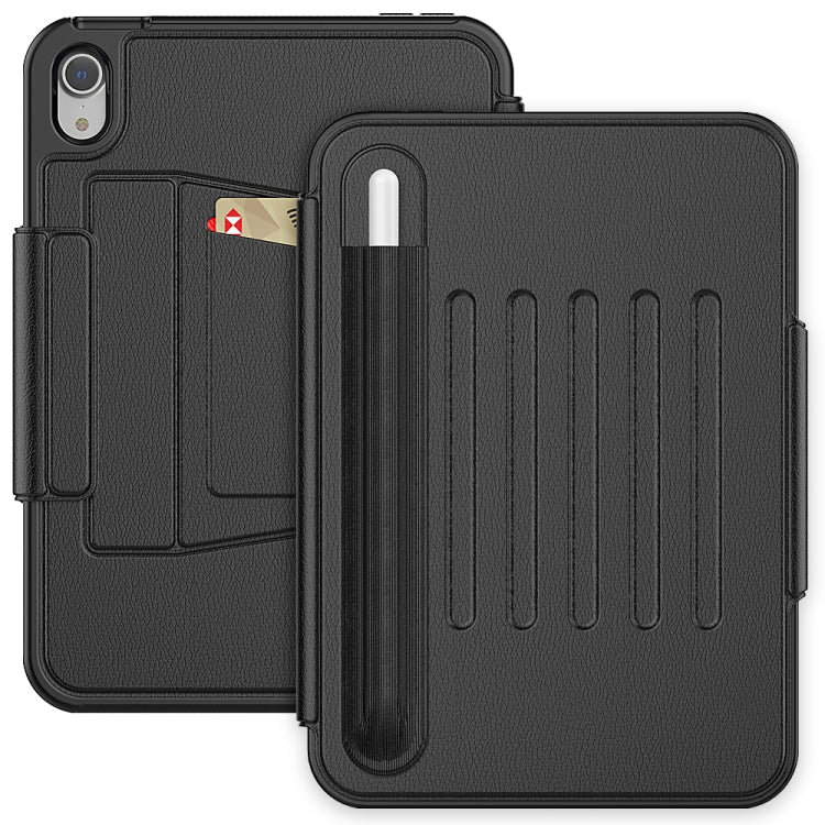 For iPad mini 6 / mini 2024 Smart B Magnetic Leather Tablet Case(Black)