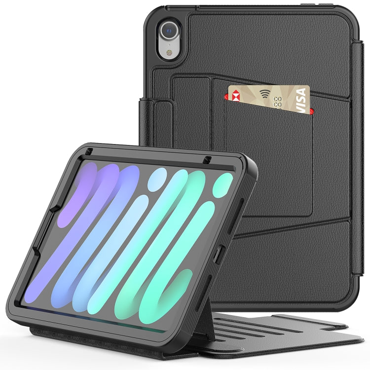 For iPad mini 6 / mini 2024 Smart B Magnetic Leather Tablet Case(Black)