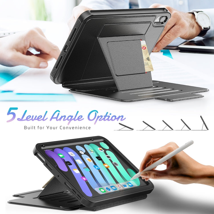 For iPad mini 6 / mini 2024 Smart B Magnetic Leather Tablet Case(Black)