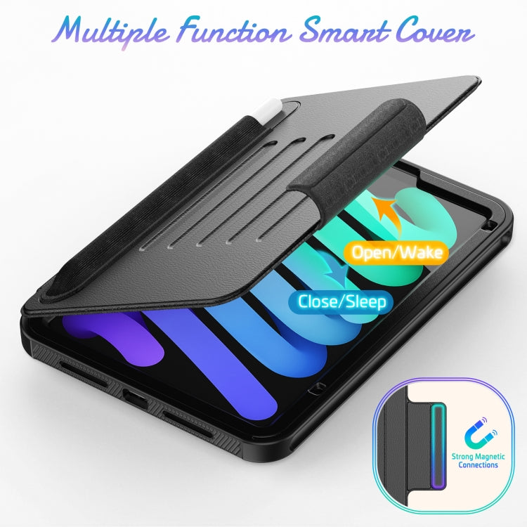 For iPad mini 6 / mini 2024 Smart B Magnetic Leather Tablet Case(Black)