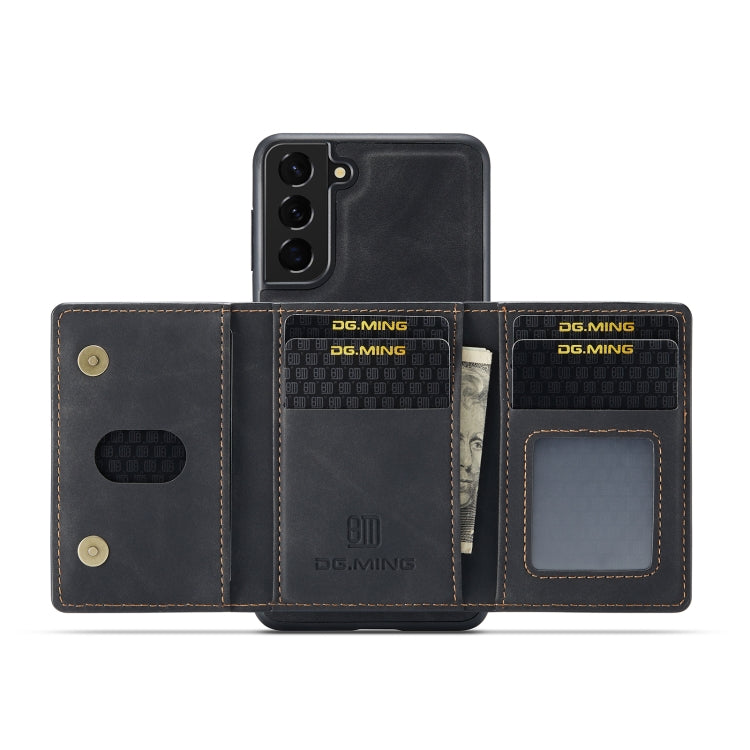 DG.MING M2 Series 3-Fold Multi Card Bag + Magnetic Back Cover Phone Case, For Samsung Galaxy S22 5G, For Samsung Galaxy S22+ 5G, For Samsung Galaxy S22 Ultra 5G