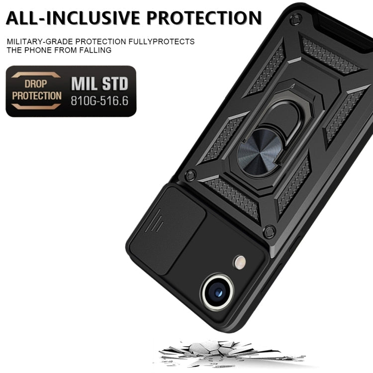 For Samsung Galaxy A03 Core Sliding Camera Cover Design TPU+PC Phone Case(Black)