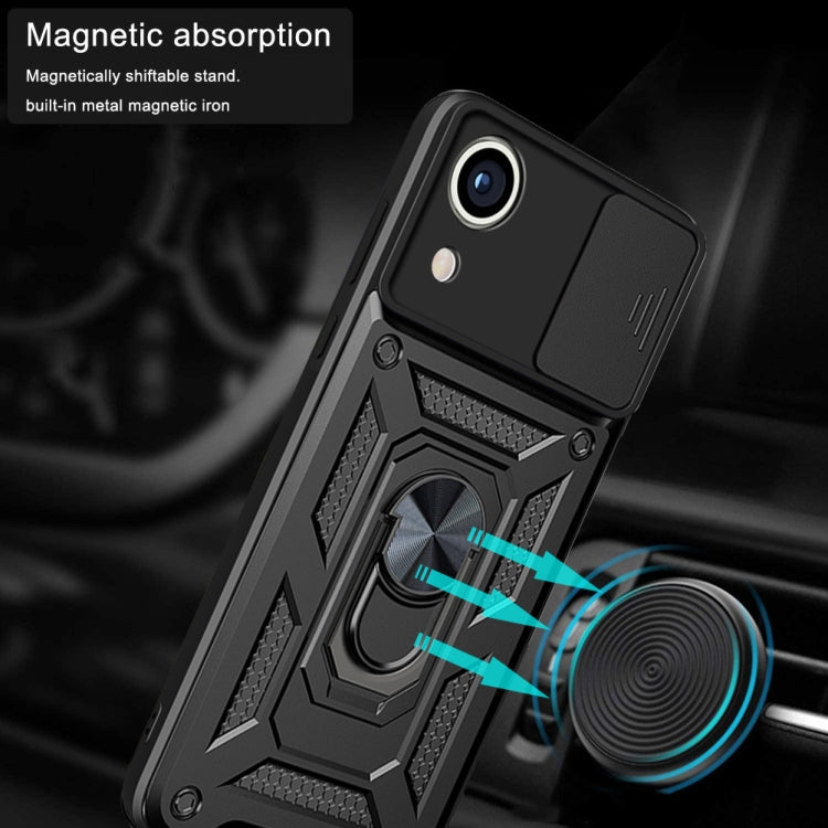 For Samsung Galaxy A03 Core Sliding Camera Cover Design TPU+PC Phone Case(Black)