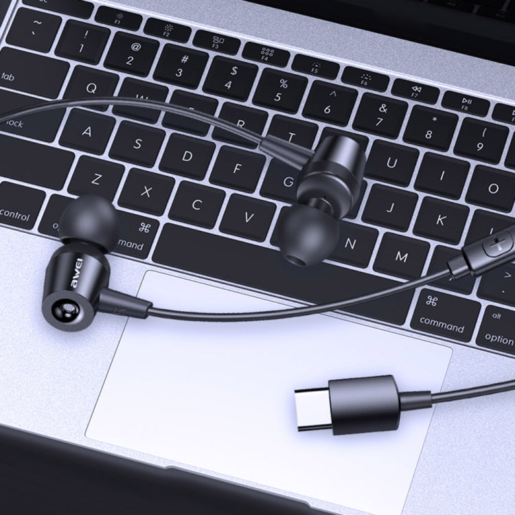awei TC-1 Type-C / USB-C Stereo Surround In-ear Wired Earphone(Black)