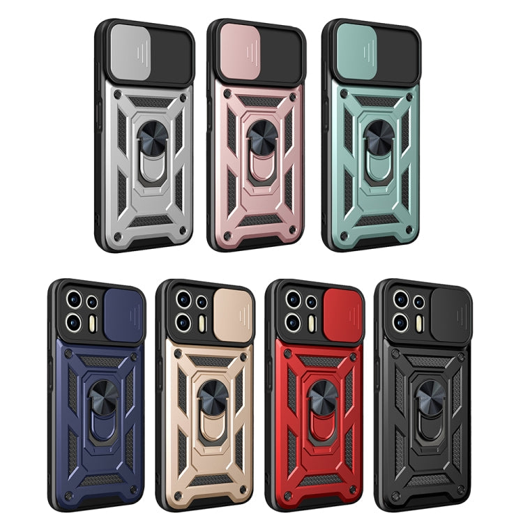 For Motorola Edge 20 Lite Sliding Camera Cover TPU+PC Phone Case(Black)