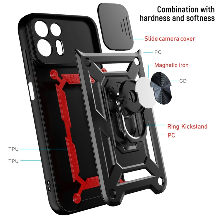 For Motorola Edge 20 Lite Sliding Camera Cover TPU+PC Phone Case(Black)