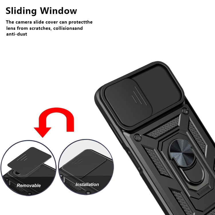 For Motorola Edge 20 Lite Sliding Camera Cover TPU+PC Phone Case(Black)
