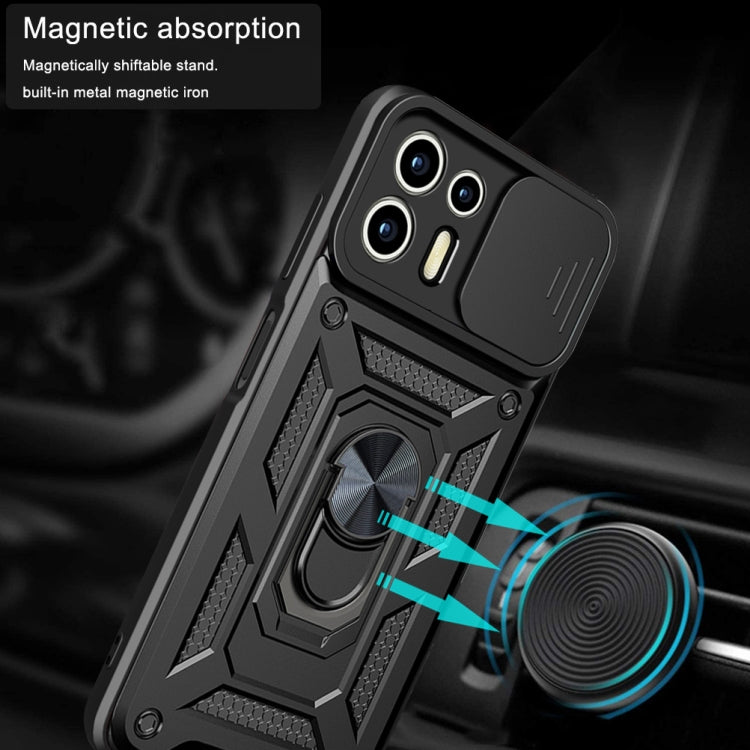For Motorola Edge 20 Lite Sliding Camera Cover TPU+PC Phone Case(Black)