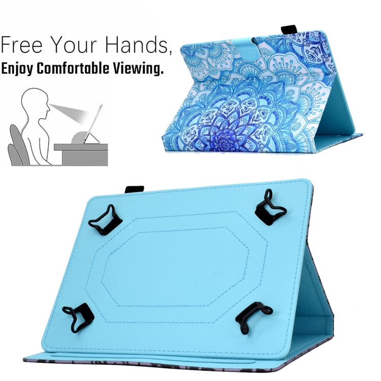 For 7 inch Tablet Electric Pressed TPU Leather Tablet Case(Green Flower)