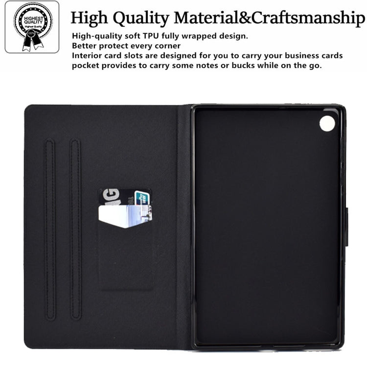For Samsung Galaxy Tab A8 10.5 2021 Electric Pressed TPU Leather Tablet Case(Water Droplets)
