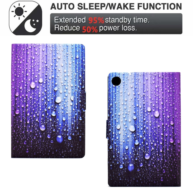 For Samsung Galaxy Tab A8 10.5 2021 Electric Pressed TPU Leather Tablet Case(Water Droplets)