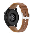 22mm Genuine Leather Watch Band for Huawei Watch GT3 46mm/GT2 46mm/Samsung Galaxy Watch3 45mm(Light Brown)