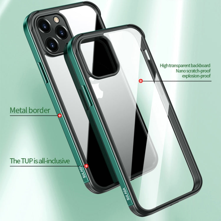 SULADA Metal Frame + Nano Glass + TPU Phone Case, For iPhone 13 Pro Max